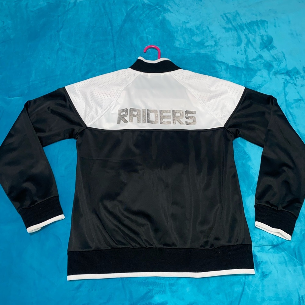 Women’s  Black and White Raiders Jacket - Picture 3 of 7